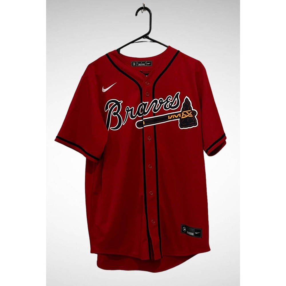 Nike Braves Red and Black Baseball Jersey
